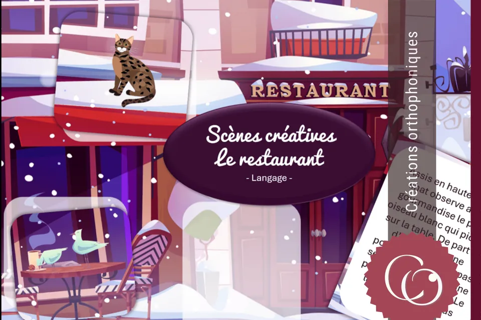 Créations orthophoniques Langage oral Scène créative d'hiver Le restaurant PDF