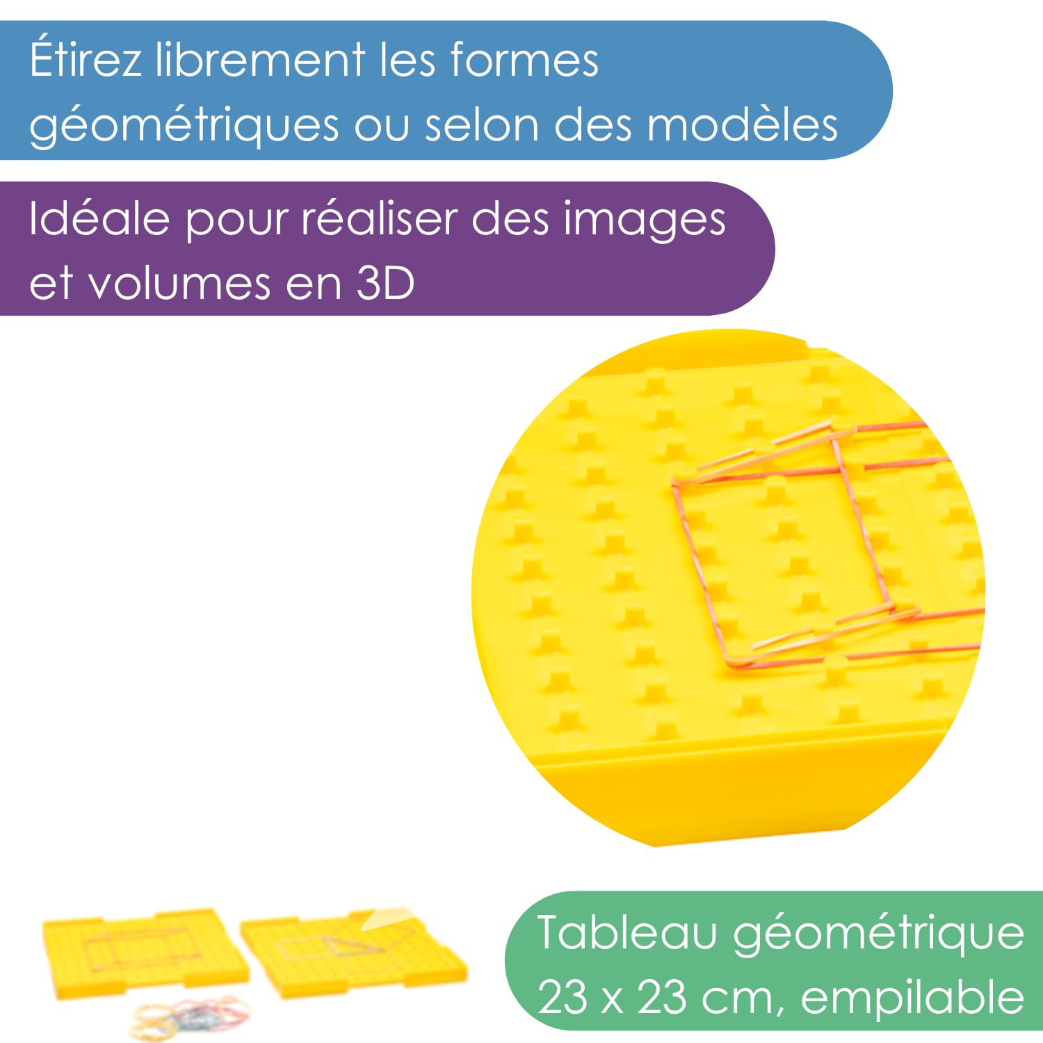 Wissner Raum & Form géoplan 23 cm double face + élastiques