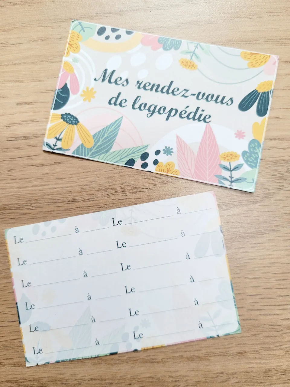 Créations orthophoniques Organisation Cartes Mes rdv logopédie lot 50