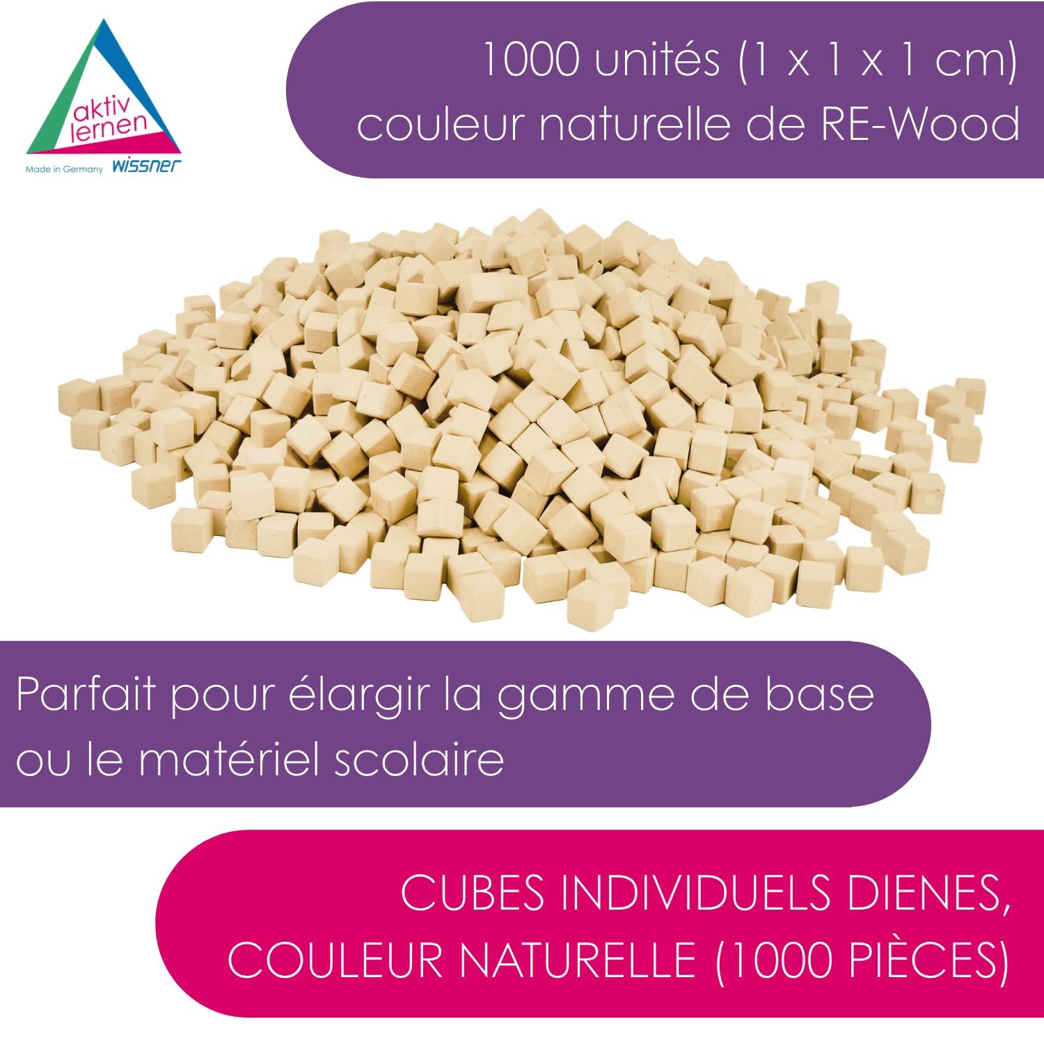 Wissner Raum & Form Cubes unitaires 1000 pcs RE-Wood base 10