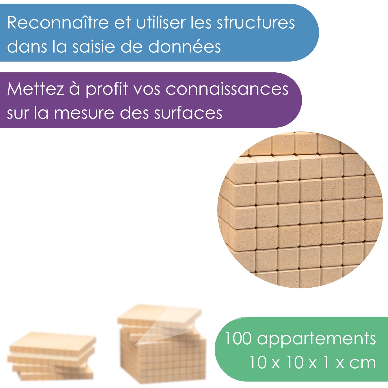 Wissner Zahlen & Rechnen plateau des centaines 10 pcs bois