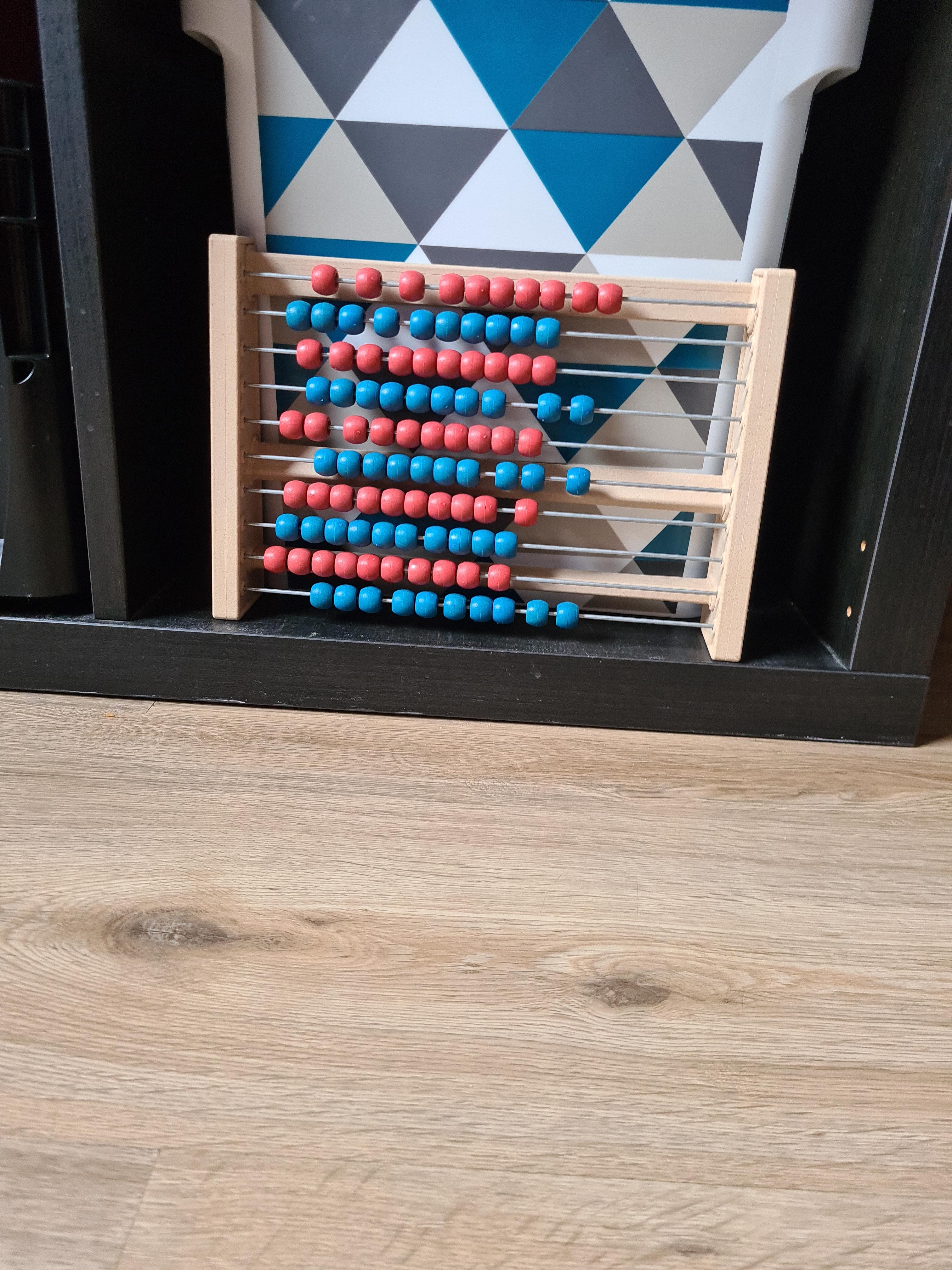 Wissner Zahlen & Rechnen Boulier 100 boules rouge/bleu RE-Wood