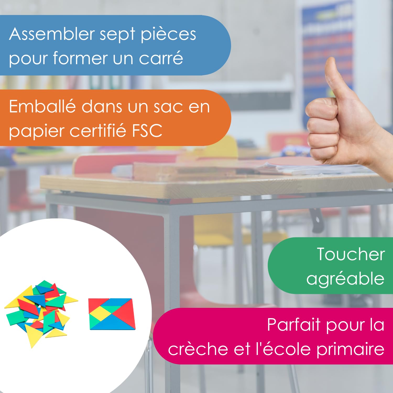 Wissner Raum & Form tangram puzzle chinois 4x7 pièces 10 cm