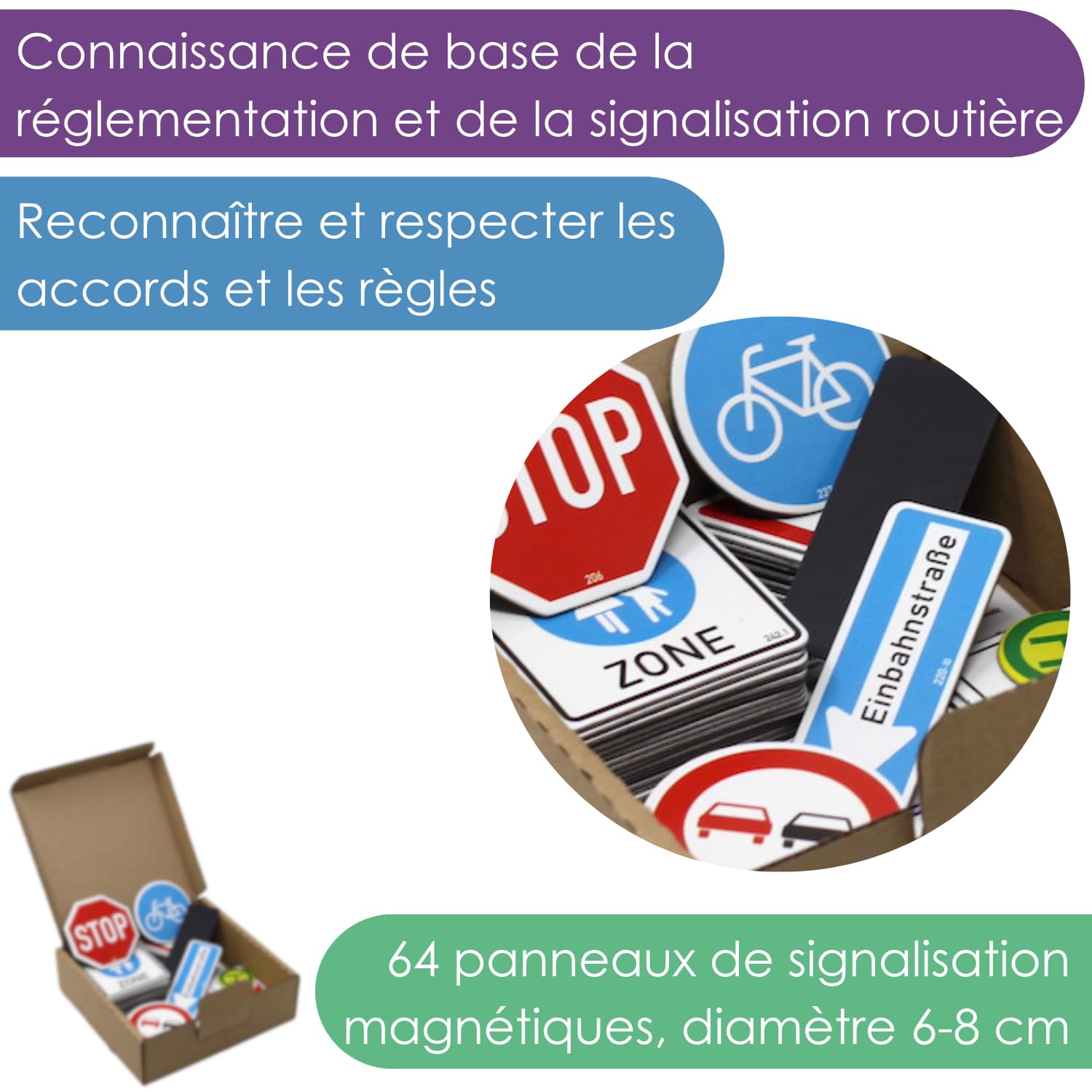 Wissner Verkehr panneaux magnétiques circulation 64 pièces