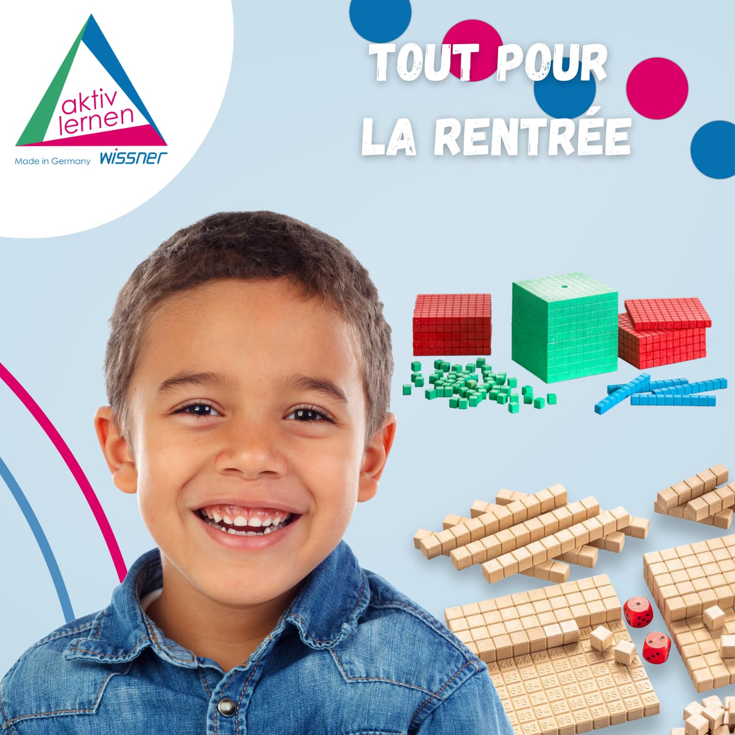 Wissner Montessori Ensemble calcul décimal 121 pcs RE-Wood