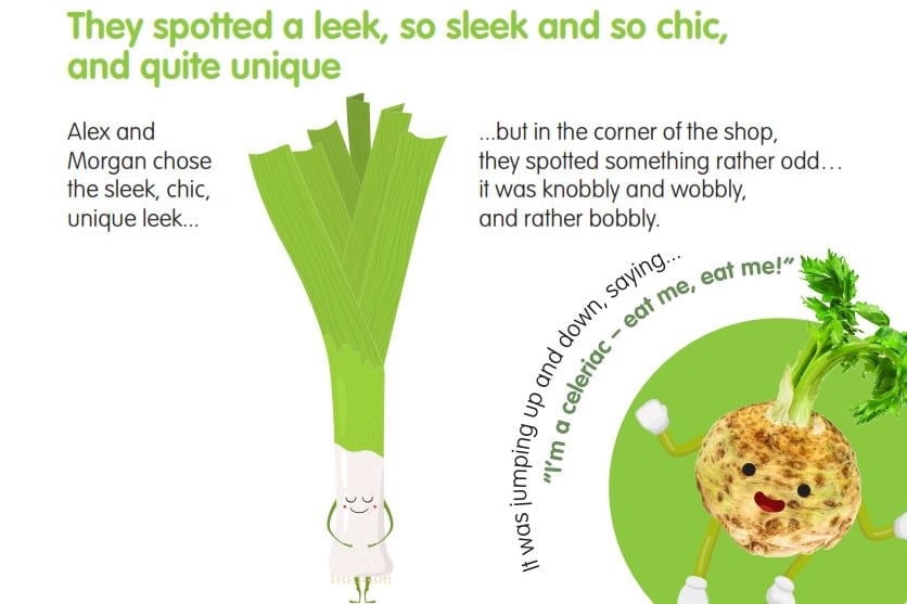 Purely Nutrition Story Books Celeriac livre légumes 3-5 ans