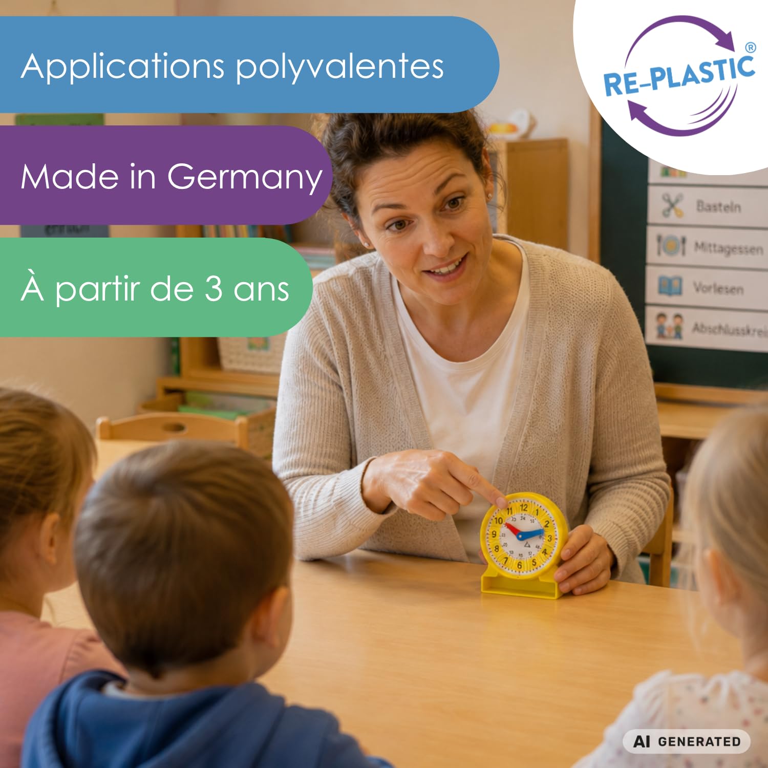 Wissner Größe & Messen horloge pédagogique enfants