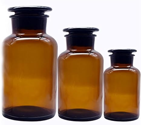 Educaduino Verrerie flacon col large verre ambré stockage