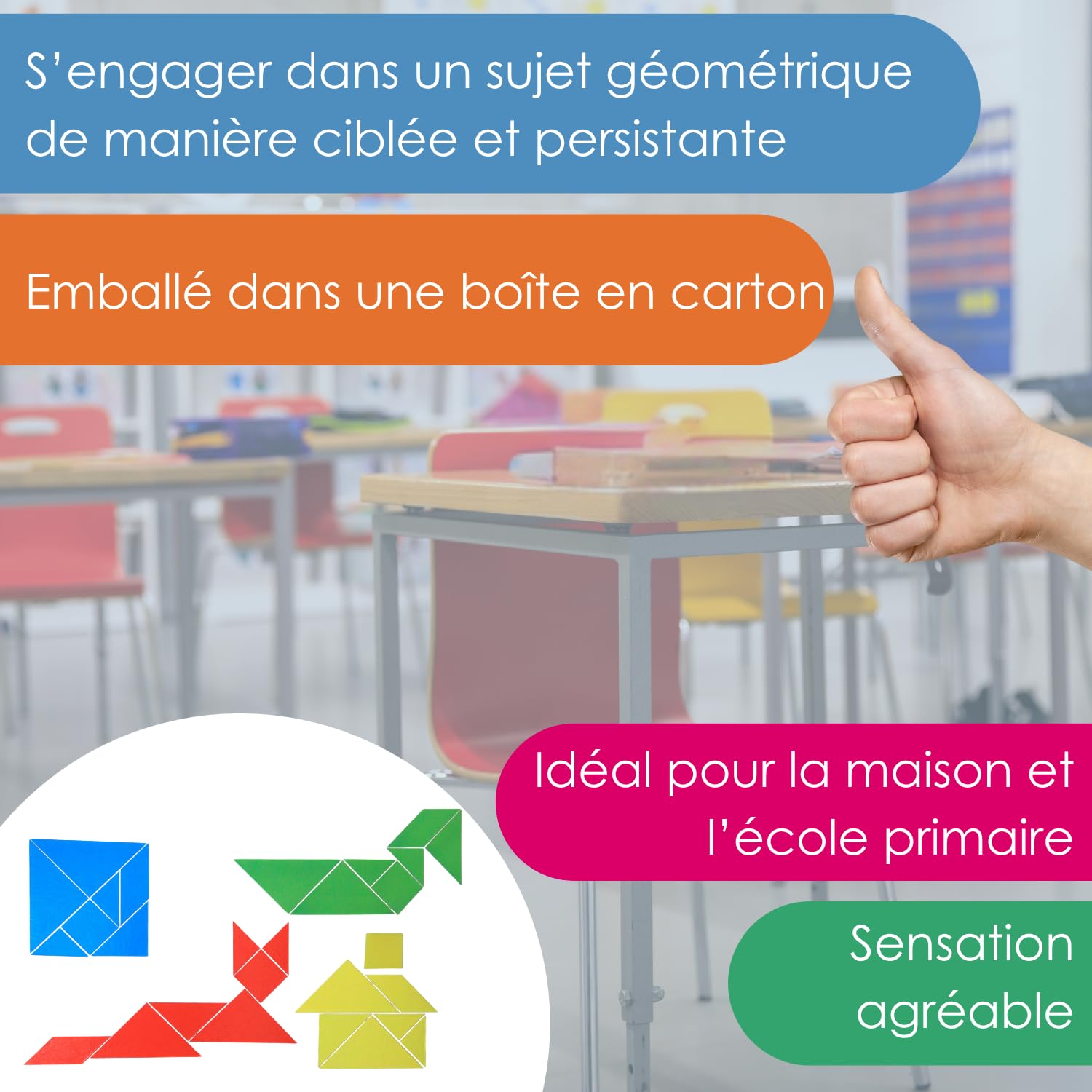 Wissner Raum & Form set 28 tangrams magnétiques géométrie