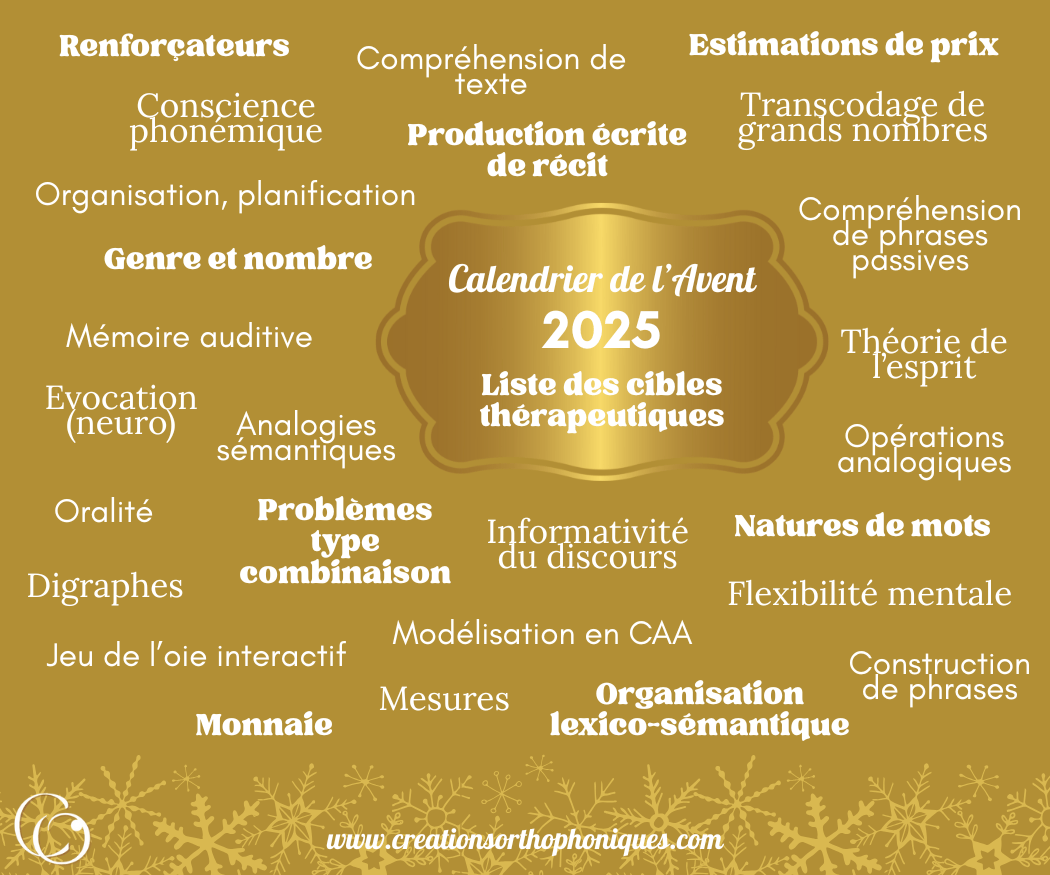 Créations orthophoniques PACKS Calendrier Avent 2025 24 supports orthophonie