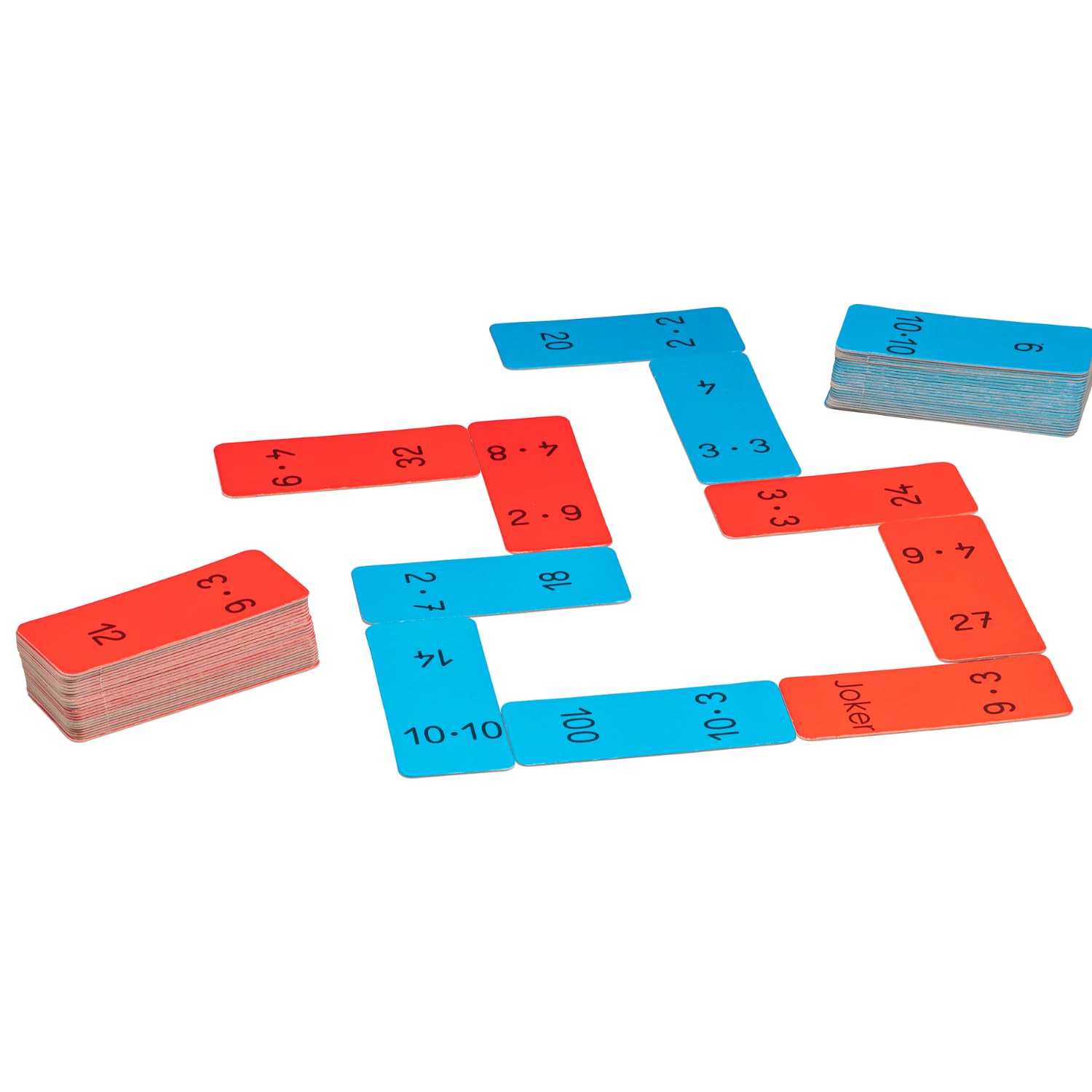 Wissner Lernspiele Domino Multiplication Jeu 60 Cartes Bleu Rouge