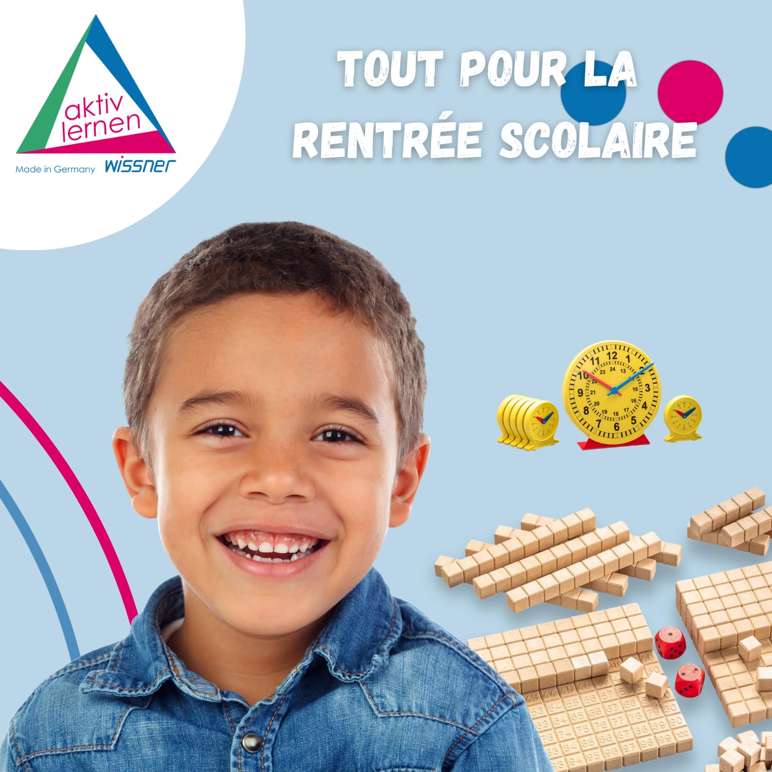 Wissner Größe & Messen Horloge Apprentissage Kit Classe 25 Pièces