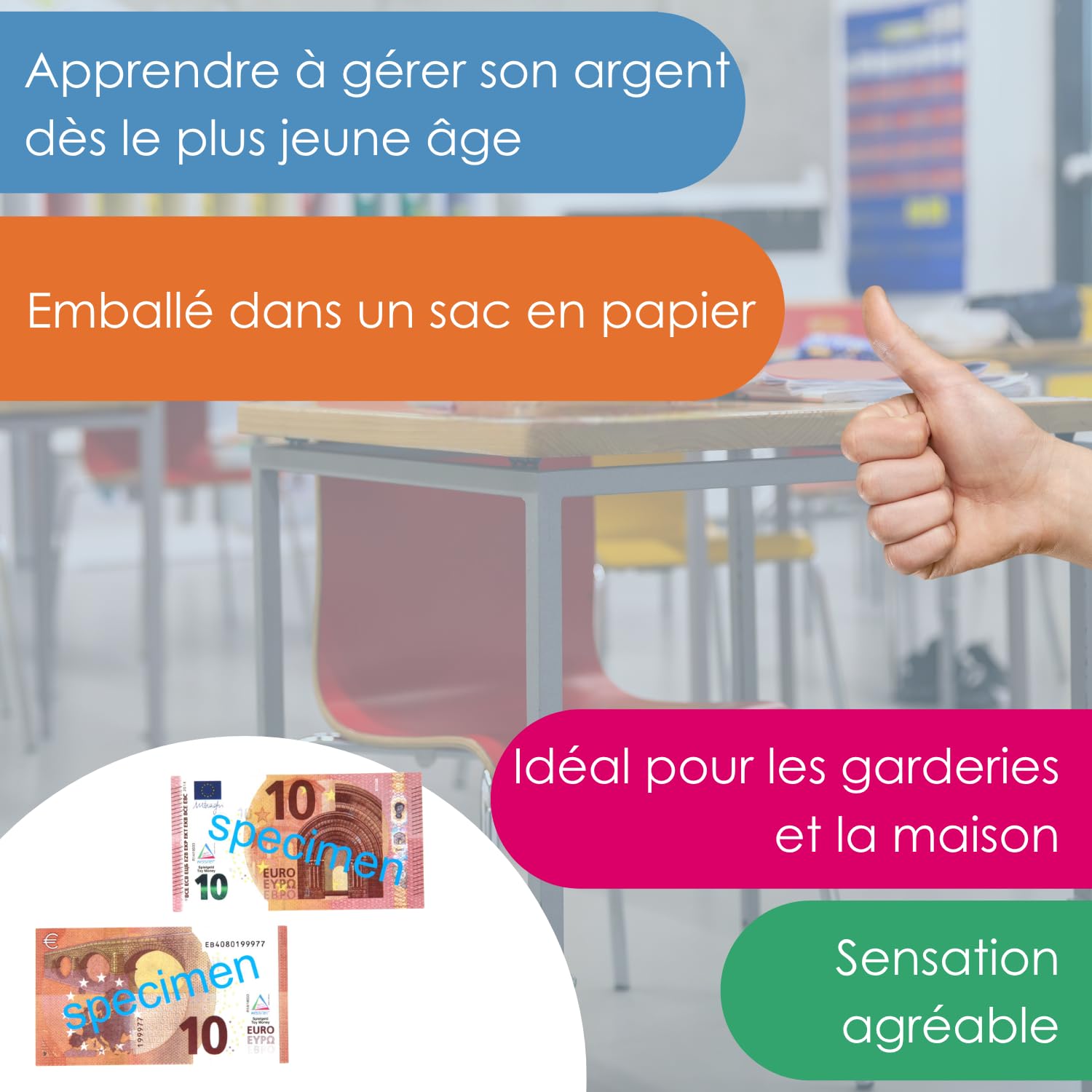 Wissner Lernspiele 100 billets 10 euros école