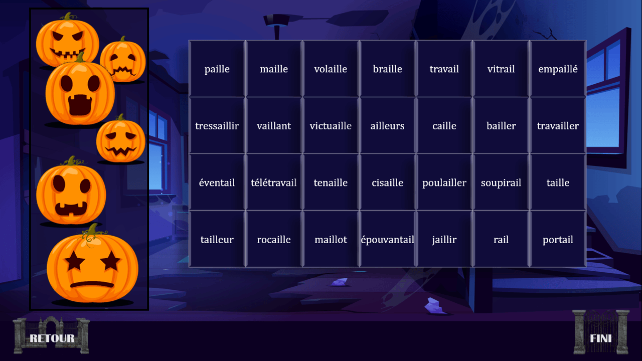Créations orthophoniques Lecture créatures Halloween jeu ail eil euil ouil