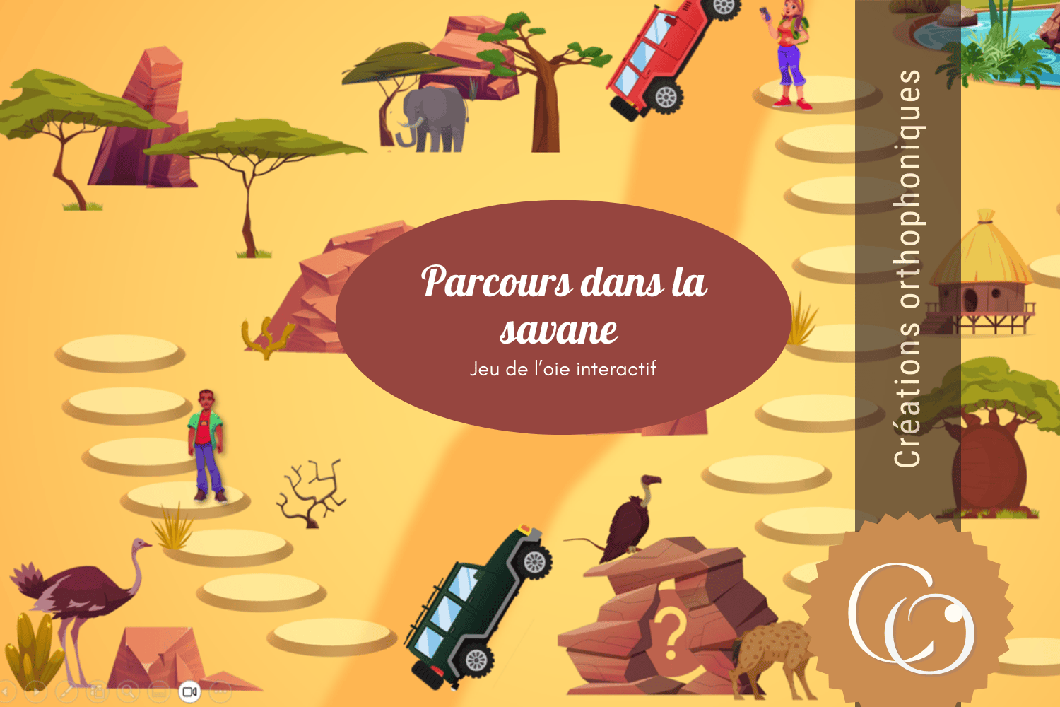 Créations orthophoniques Parcours dans la savane jeu interactif calcul mental