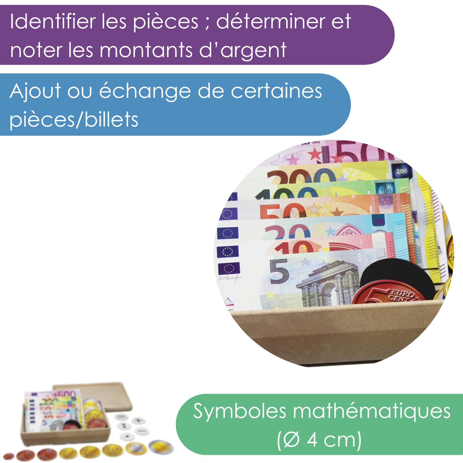 Wissner Lernspiele monnaie euro magnétique coffret 100 pièces