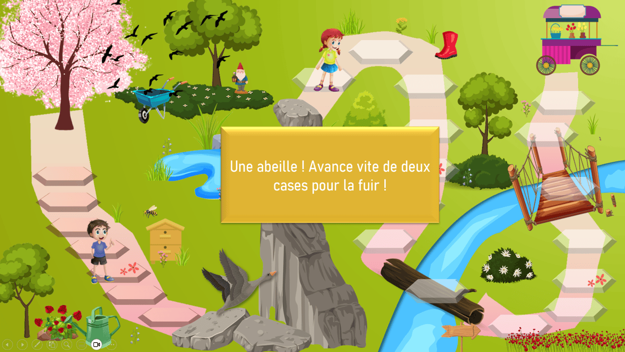 Créations orthophoniques Promenade fleurie jeu de l’oie interactif tous objectifs