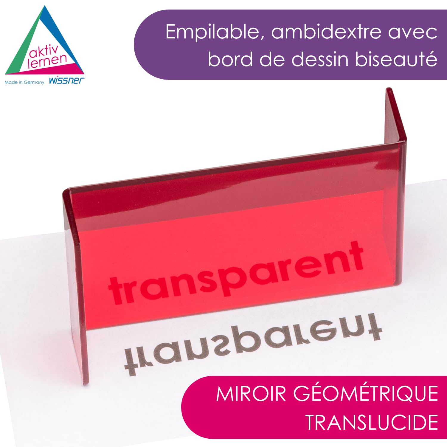 Wissner Raum & Form miroir géométrie transparent 15x10 cm