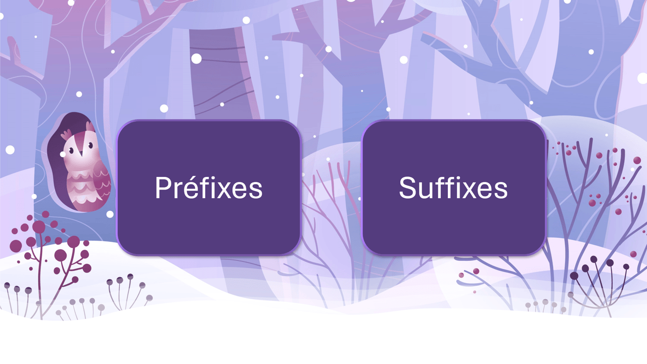 Créations orthophoniques Orthographe Floconnades jeu préfixes suffixes hiver