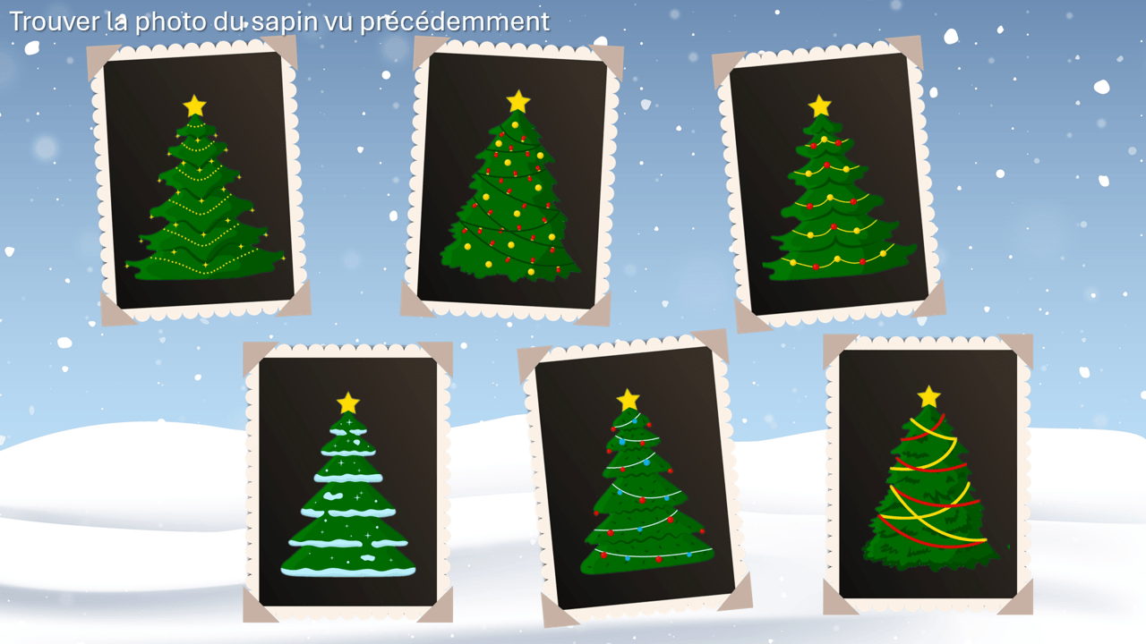 Créations orthophoniques attention Mémoire de sapins jeu mémoire PowerPoint