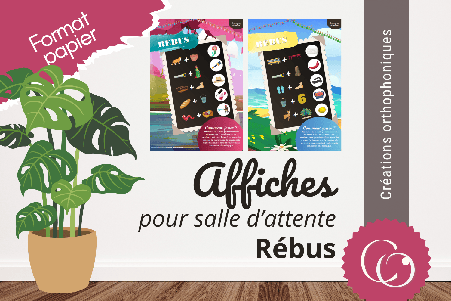 Créations orthophoniques Affiches Jouons Rébus affiche A4