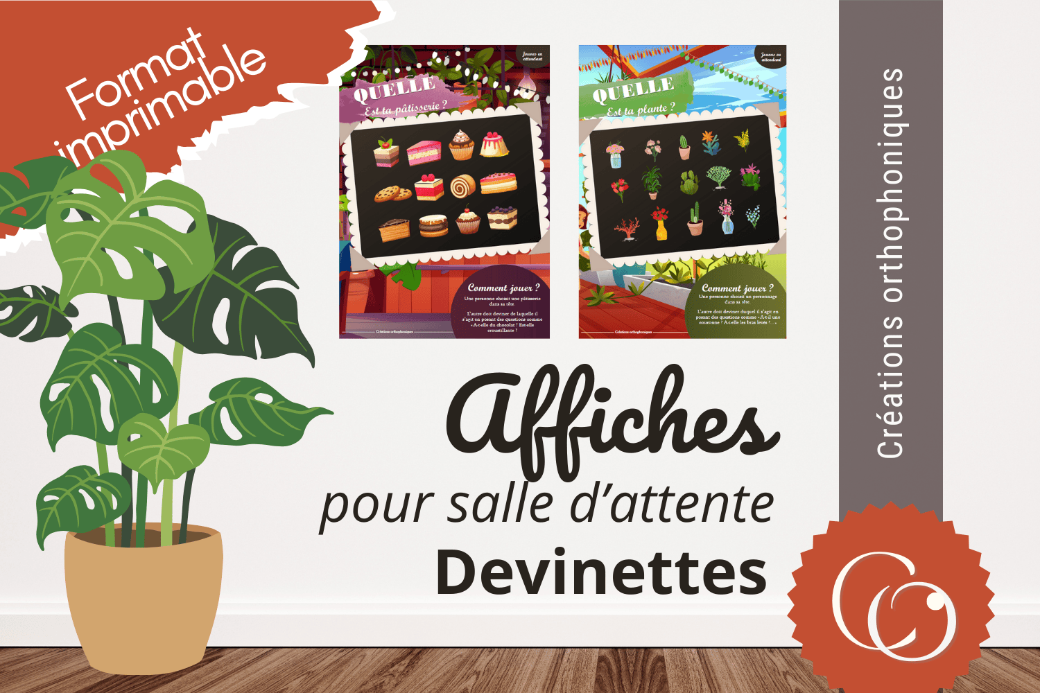 Créations orthophoniques Jouons en attendant affiche devinettes plantes pâtisseries PDF