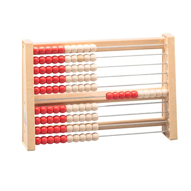 Wissner Zahlen & Rechnen boulier 100 perles rouge blanc bois