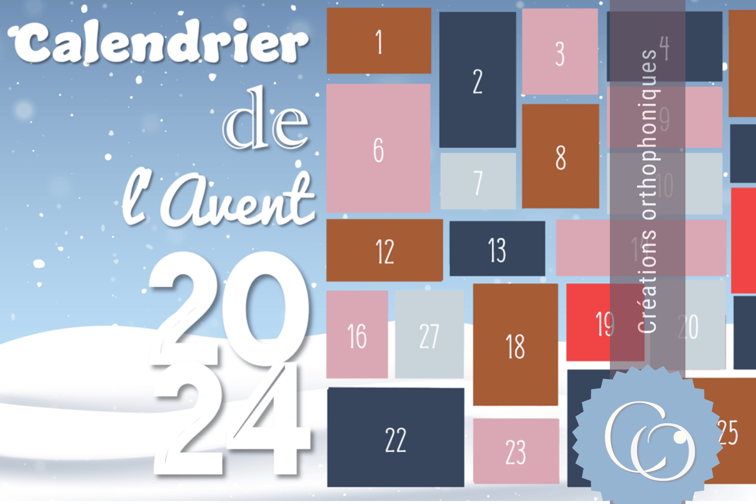 Créations orthophoniques Packs Calendrier Avent 2024 24 supports + cadeau