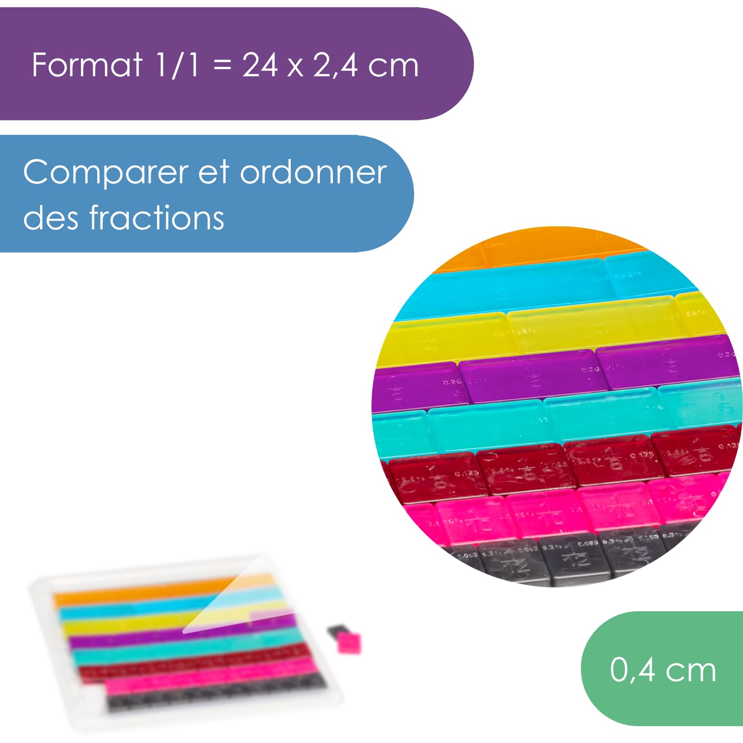 Wissner Zahlen & Rechnen Set Fractions Linéaires 51 Pièces Élève