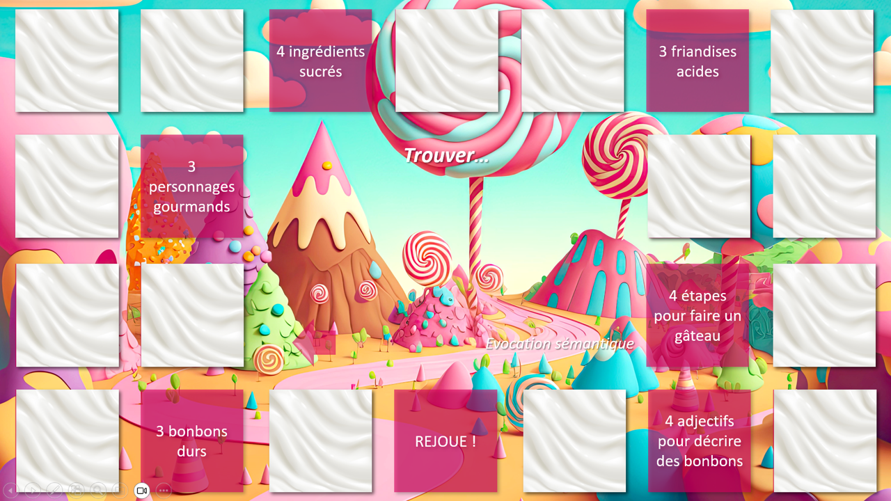 Créations orthophoniques Cognition Pays bonbons jeu de l’oie interactif
