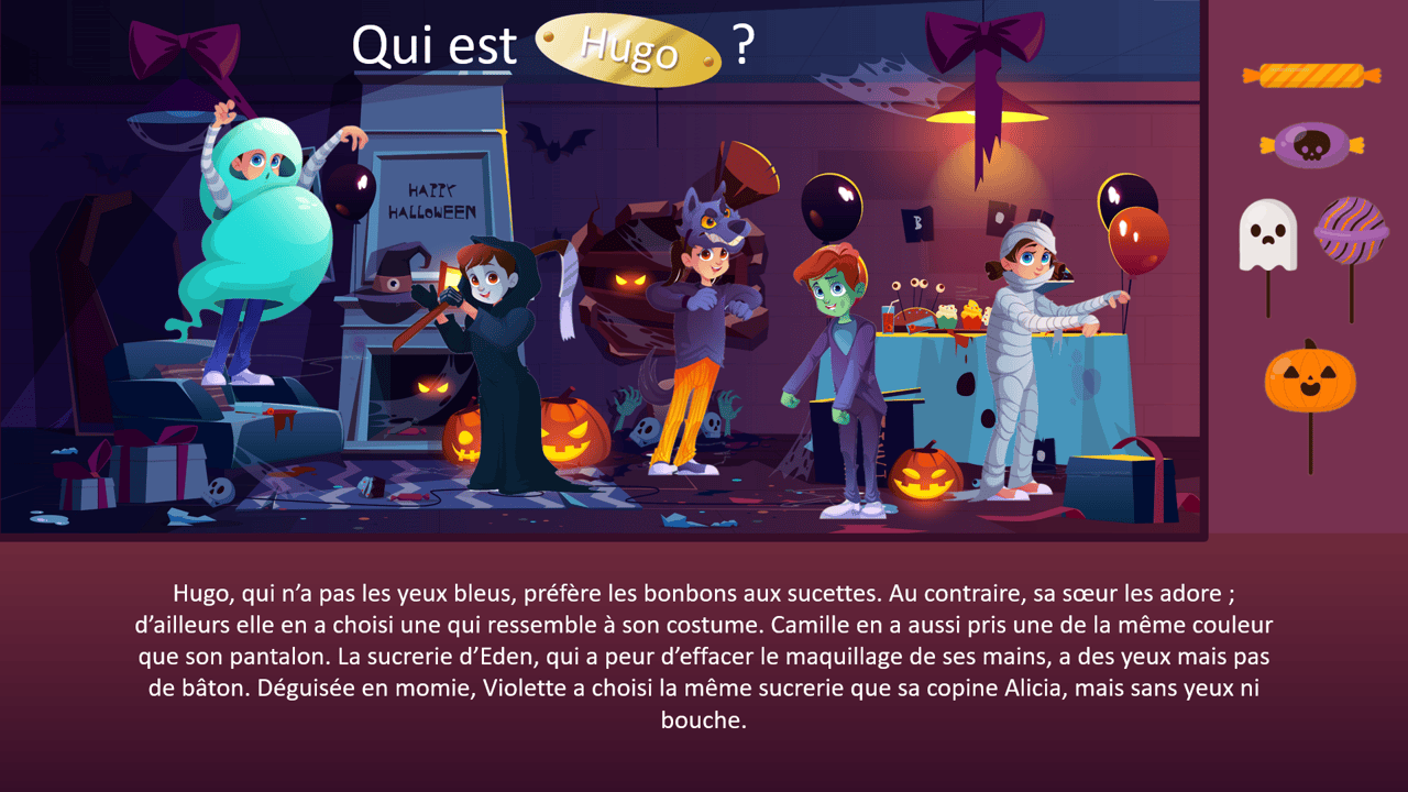 Créations orthophoniques Lecture fête Halloween compréhension texte ppt