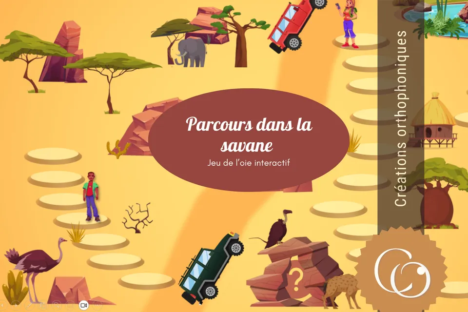 Créations orthophoniques Parcours dans la savane jeu interactif calcul mental