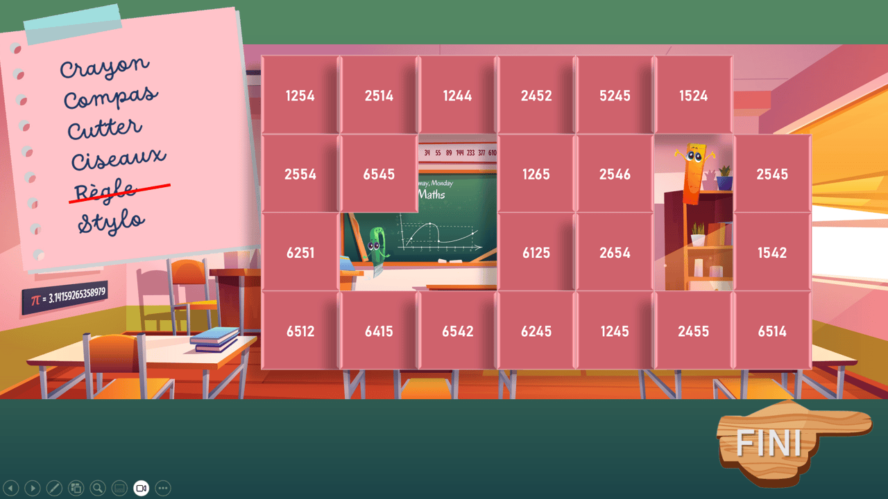 Créations orthophoniques Fournitures scolaires jeu nombres 4 chiffres