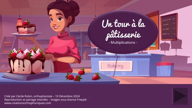 Créations orthophoniques Cognition Un tour à la pâtisserie jeu maths