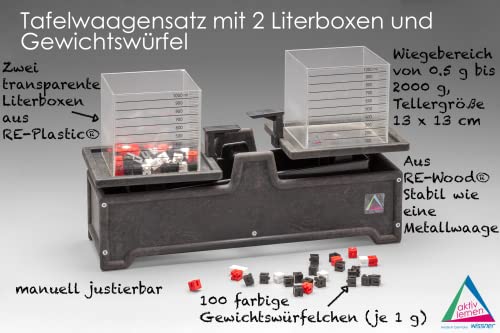 Wissner Größe & Messen balance RE-Wood 2 kg + cubes 1 L