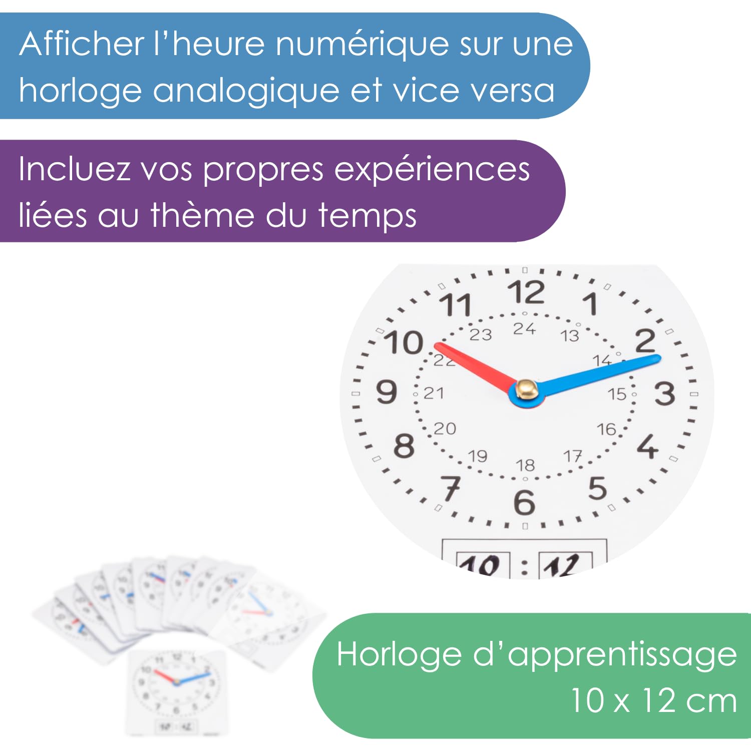 Wissner Größe & Messen 10 horloges apprentissage + aiguilles
