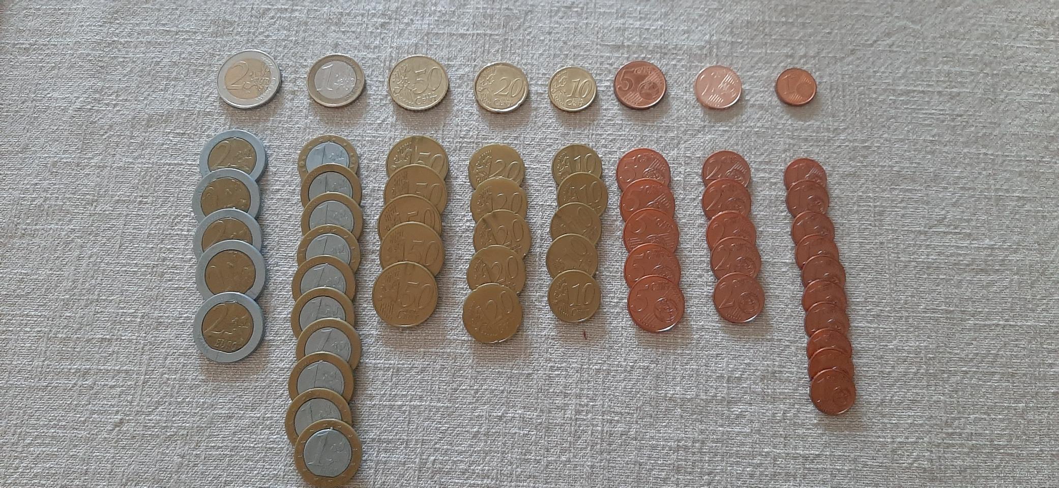 Wissner Lernspiele 080610.000 pièces euros taille réelle lot 50