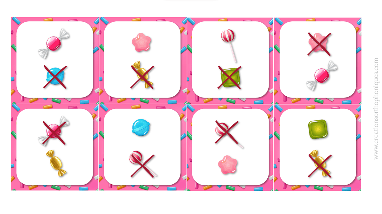 Créations orthophoniques attention Des bonbons jeu langage oral 5-10 ans