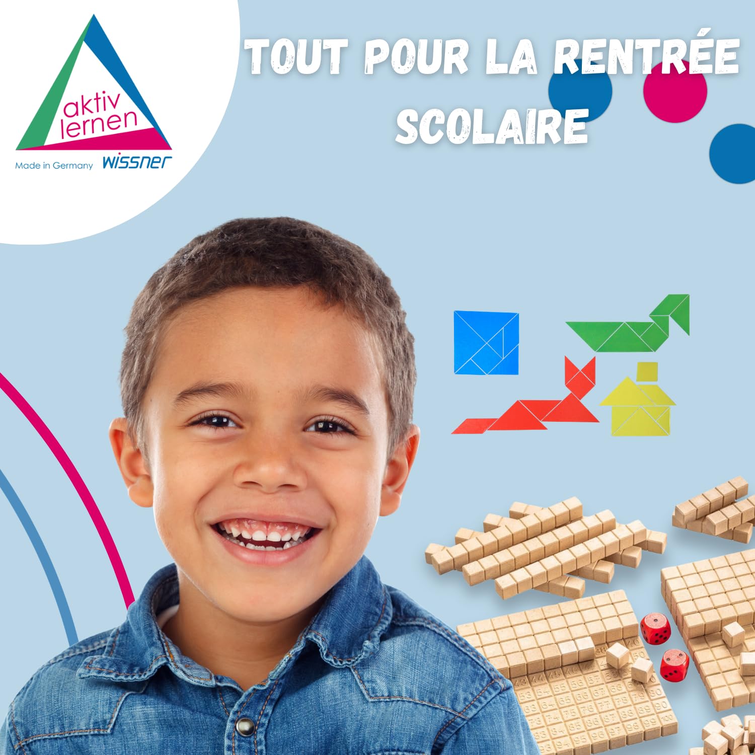 Wissner Raum & Form set 28 tangrams magnétiques géométrie