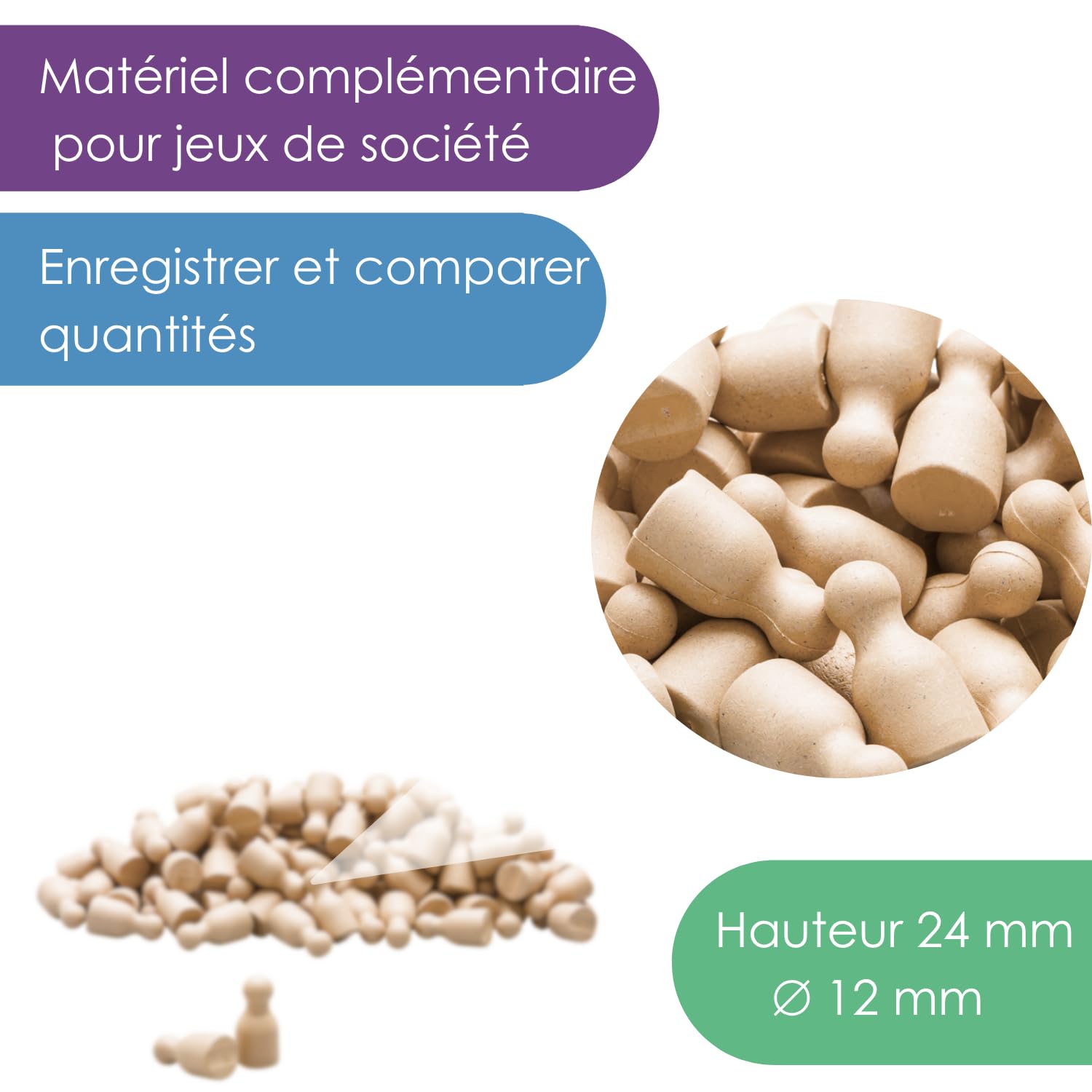 Wissner Lernspiele 100 pions halma Couleurs Naturelles RE-Wood