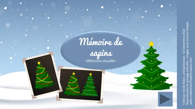 Créations orthophoniques attention Mémoire de sapins jeu mémoire PowerPoint