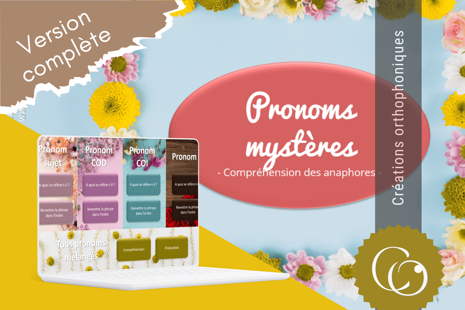 Créations orthophoniques Lecture Pronoms mystères support pronoms sujet COD COI