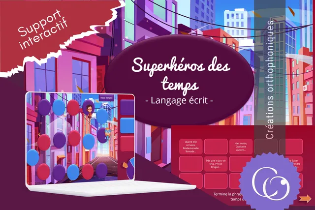 Créations orthophoniques Orthographe Superhéros des temps jeu conjugaison