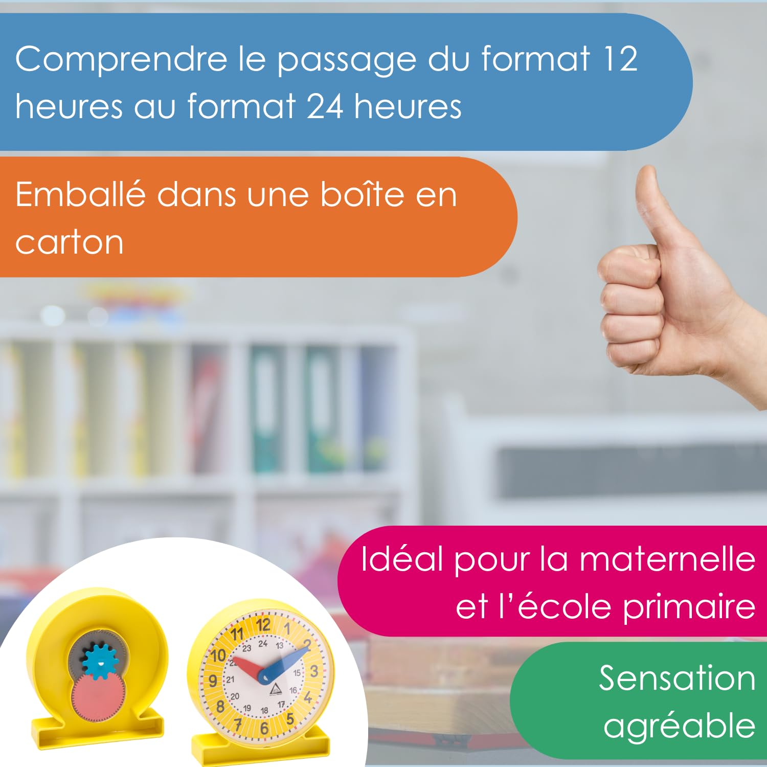 Wissner Größe & Messen horloge pédagogique enfants