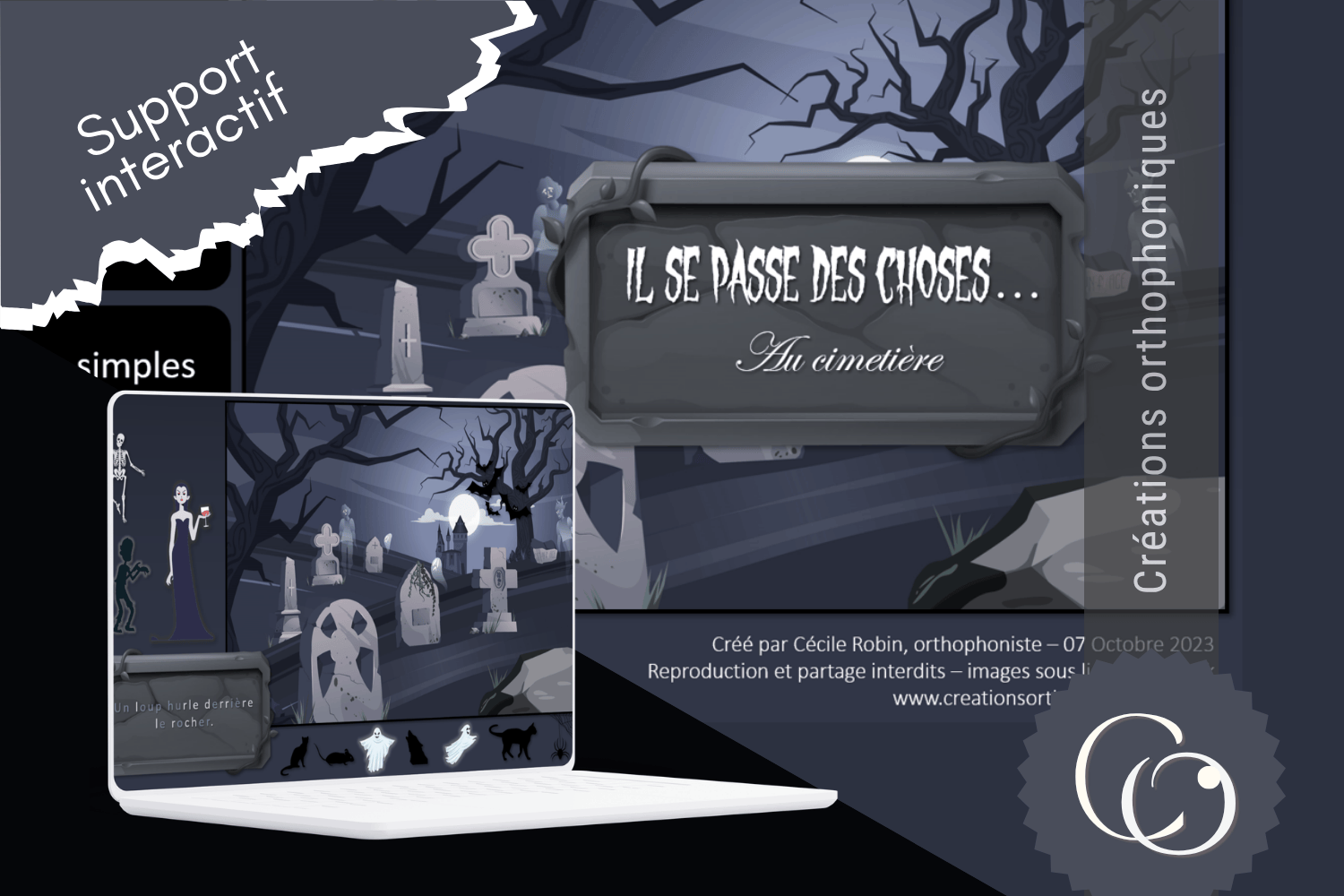 Créations orthophoniques Lecture Cimetière jeu lecture Halloween