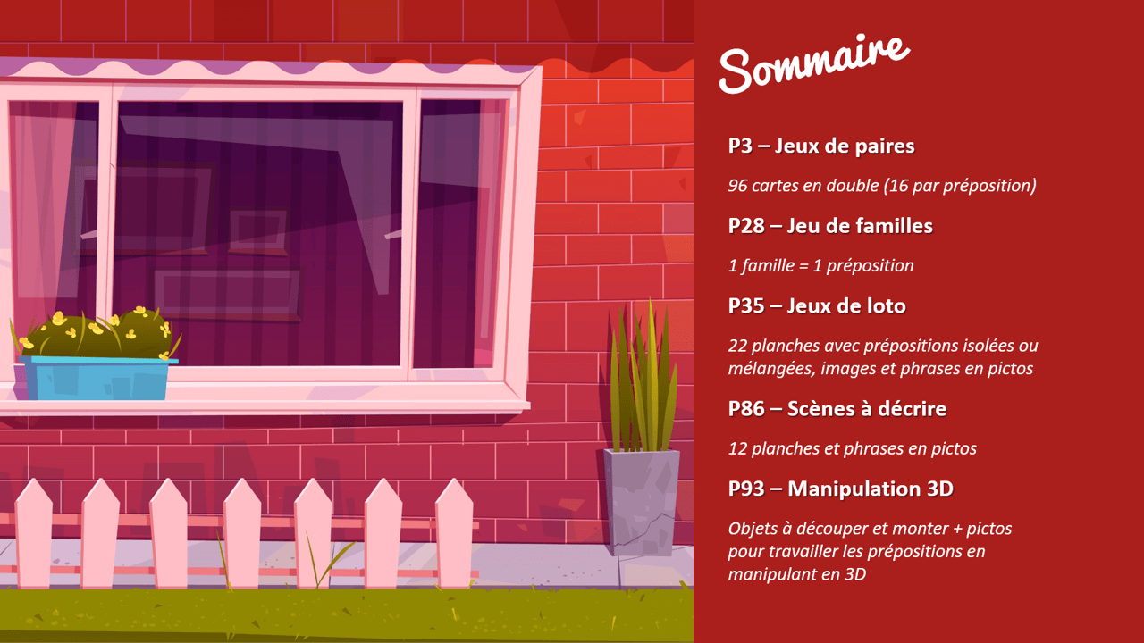 Créations orthophoniques Langage oral Chacun sa place jeu prépositions