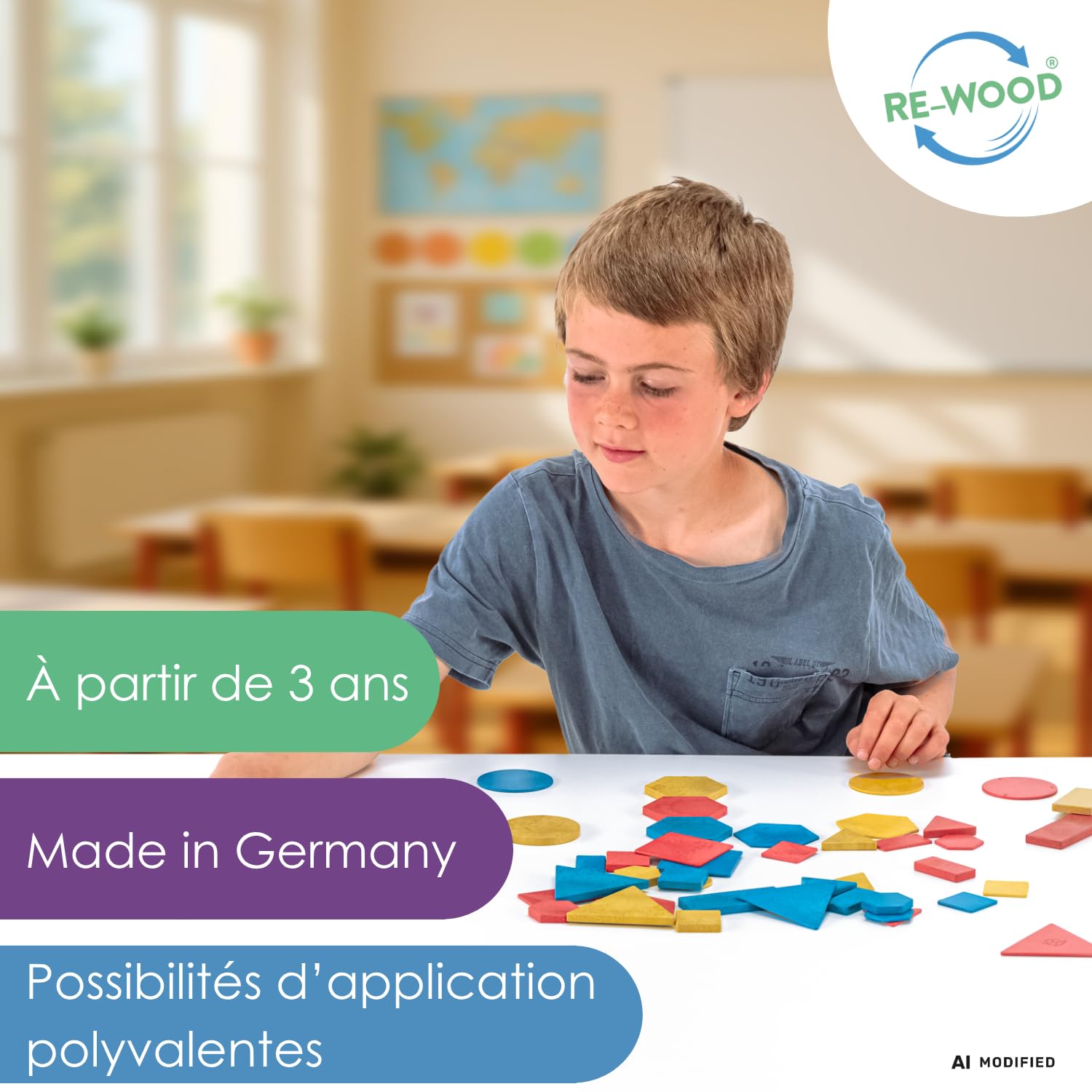 Wissner Raum & Form Blocs logiques 60 pcs RE-Wood