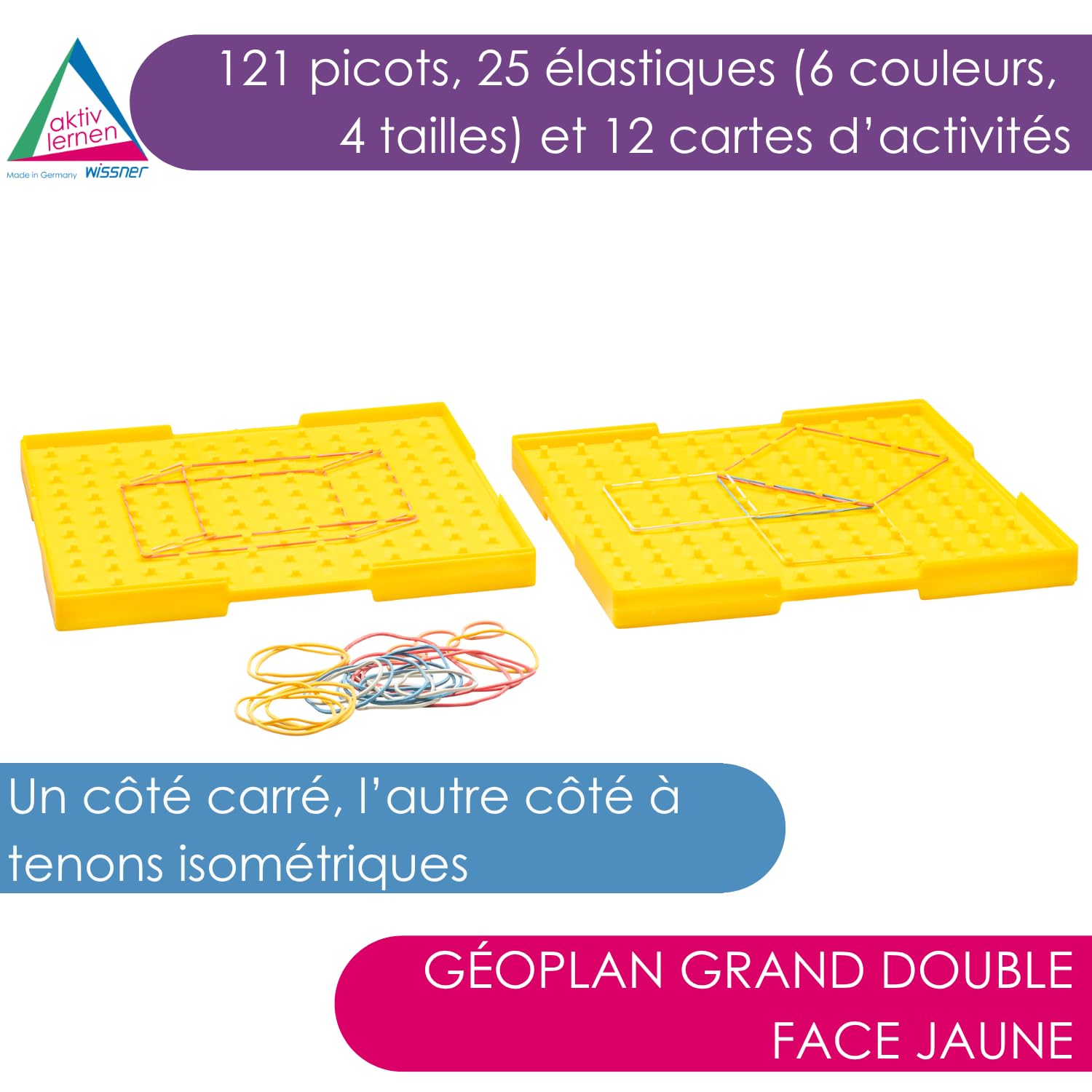 Wissner Raum & Form géoplan 23 cm double face + élastiques