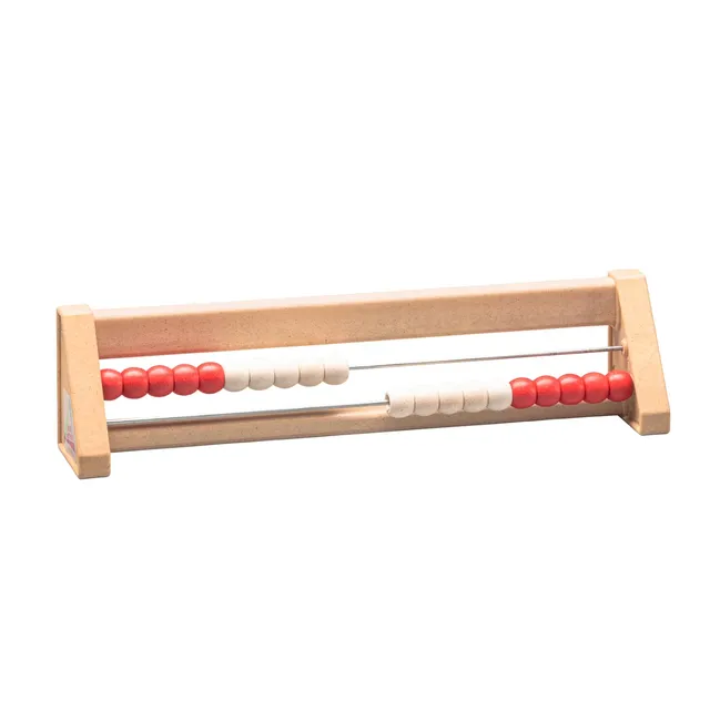 Wissner Zahlen boulier compteur 20 boules rouge blanc incliné