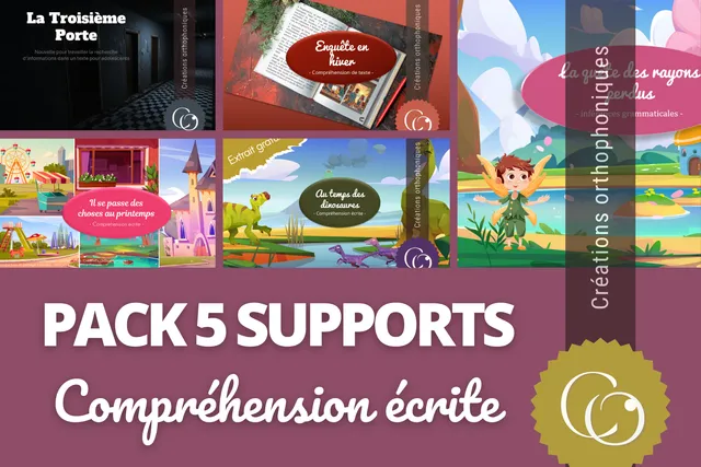 Créations orthophoniques PACKS Pack 5 supports compréhension écrite